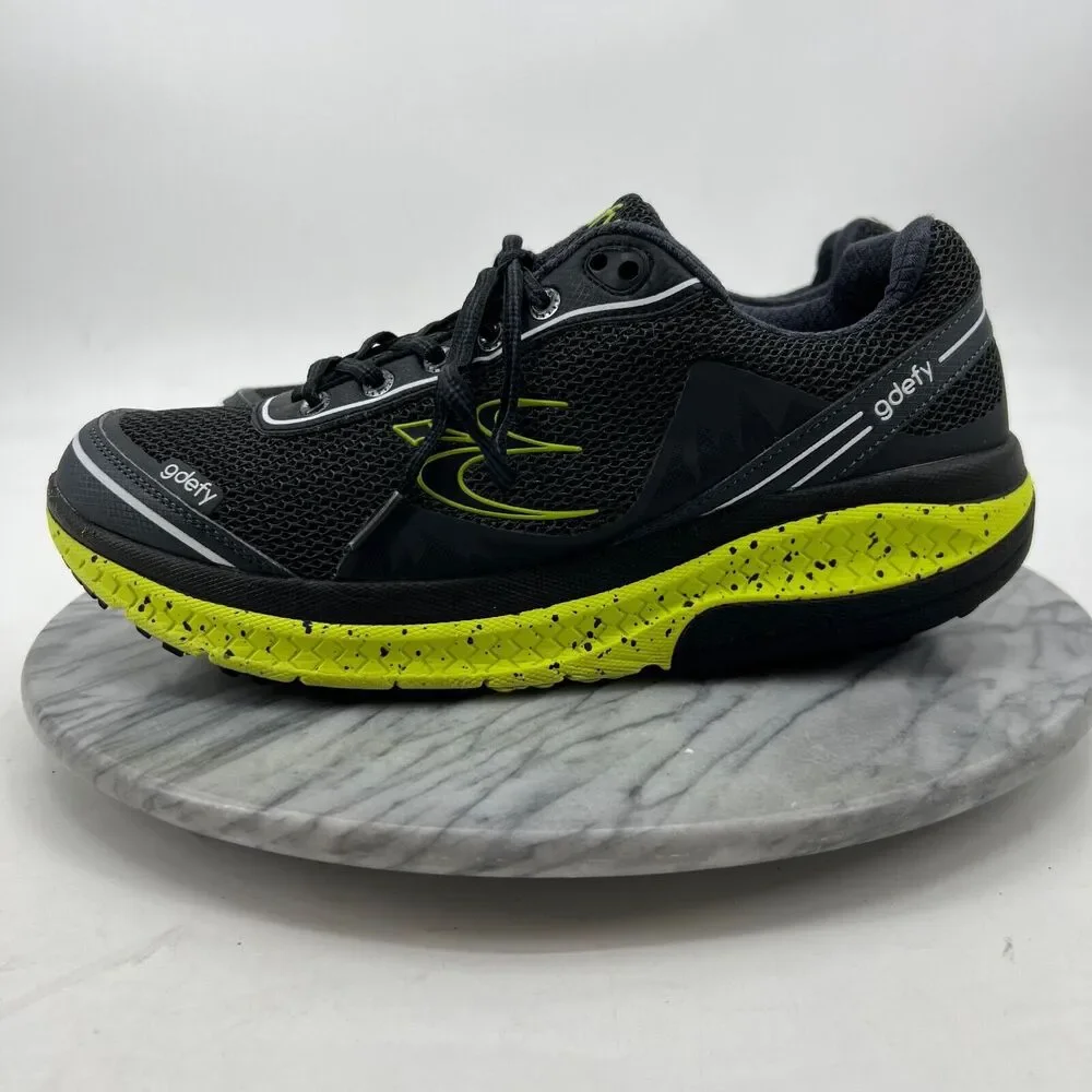 Gravity Defyer Shoes Womens 10.5 Black Lime Green Gdefy Athletic Workout Sneaker